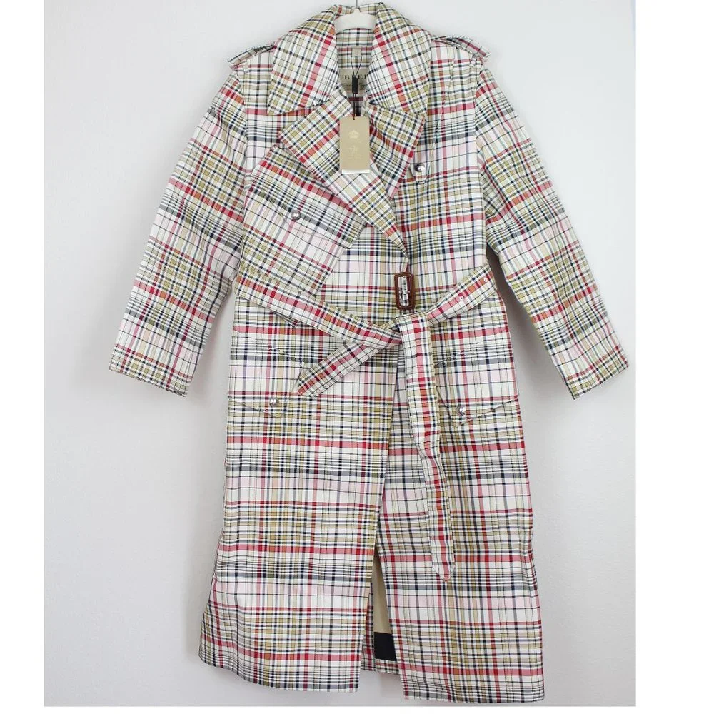 NWT Burberry Check Rain Trench Coat, US 4 - Picture 3 of 16